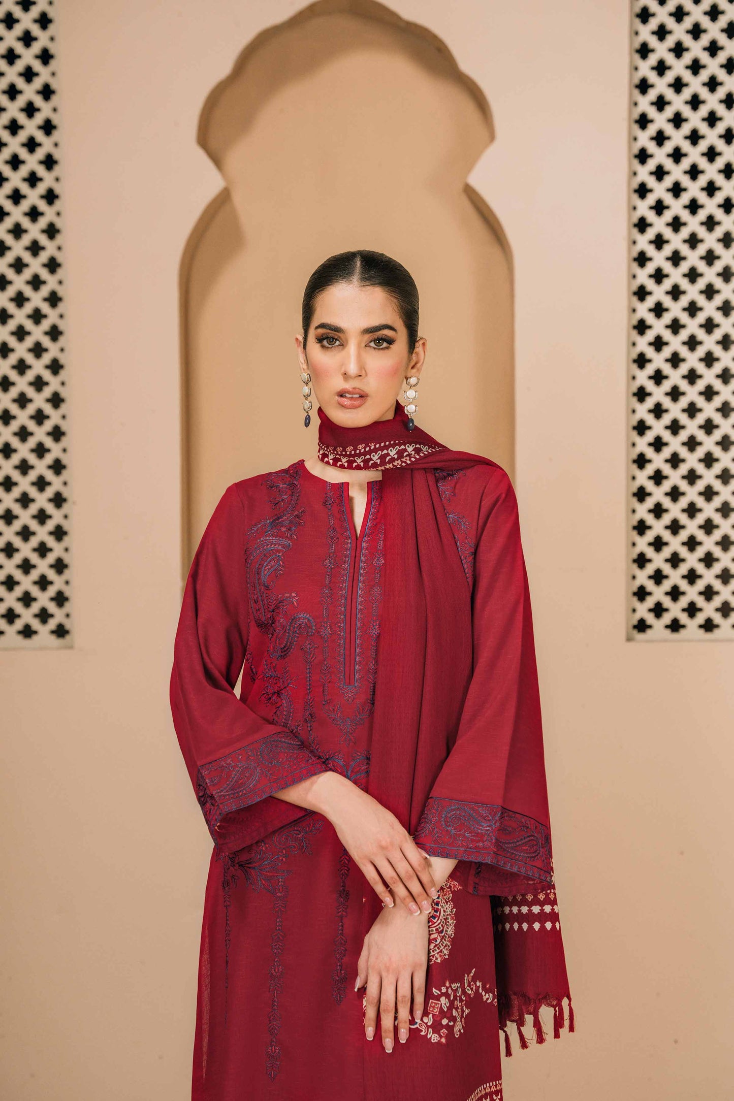 Nishat Linen - 3 Piece - Embroidered Suit - 42303006