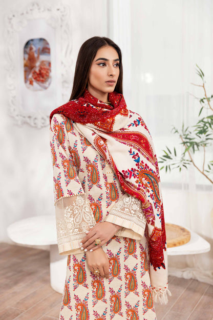 Nishat Linen - 3 Piece - Printed Embroidered Suit - 42303011