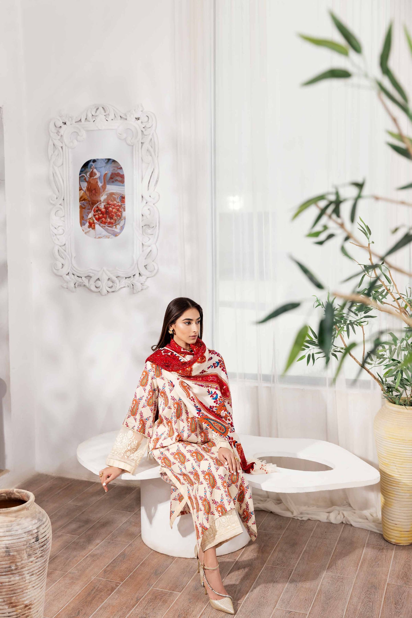 Nishat Linen - 3 Piece - Printed Embroidered Suit - 42303011