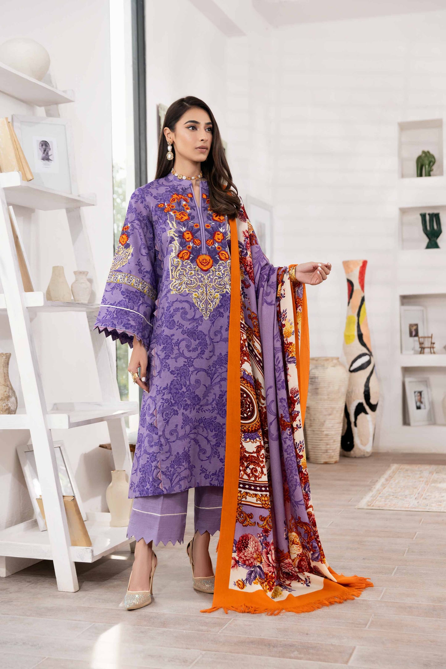 Nishat Linen - 3 Piece - Printed Embroidered Suit - 42303012