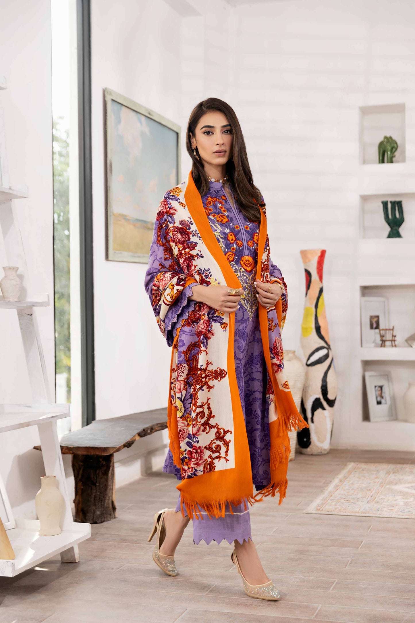 Nishat Linen - 3 Piece - Printed Embroidered Suit - 42303012