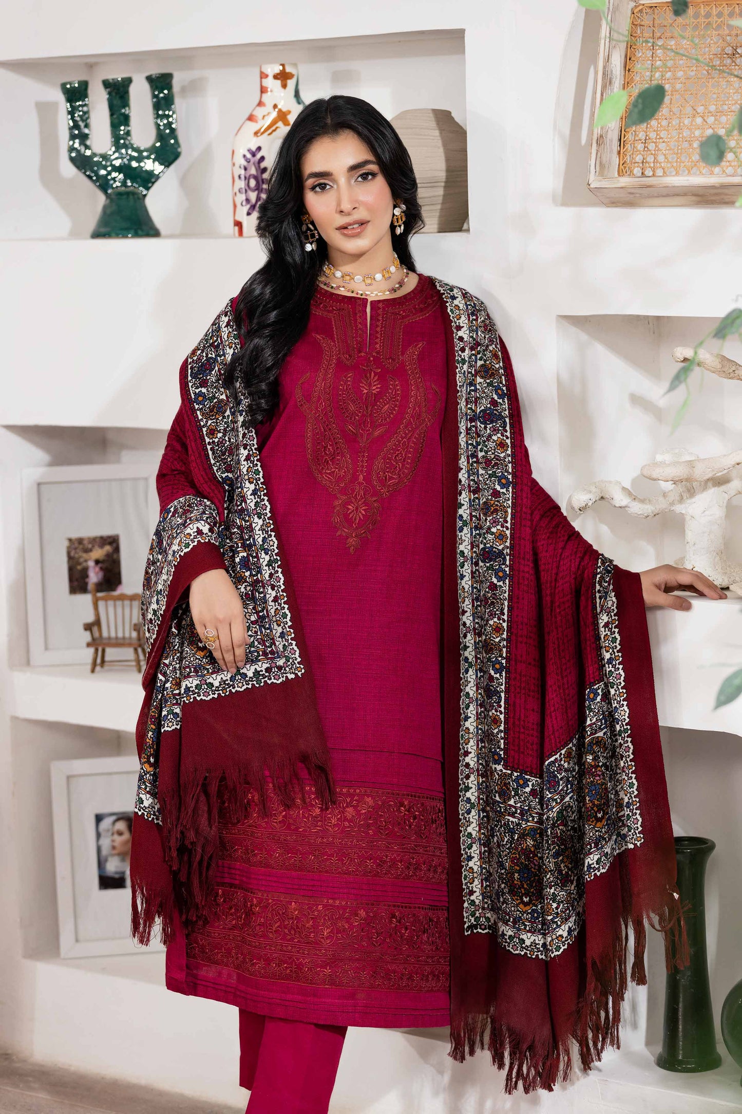 Nishat Linen - 3 Piece - Printed Embroidered Suit - 42303018