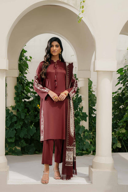 Nishat Linen - 3 Piece - Embroidered Suit - 42303045