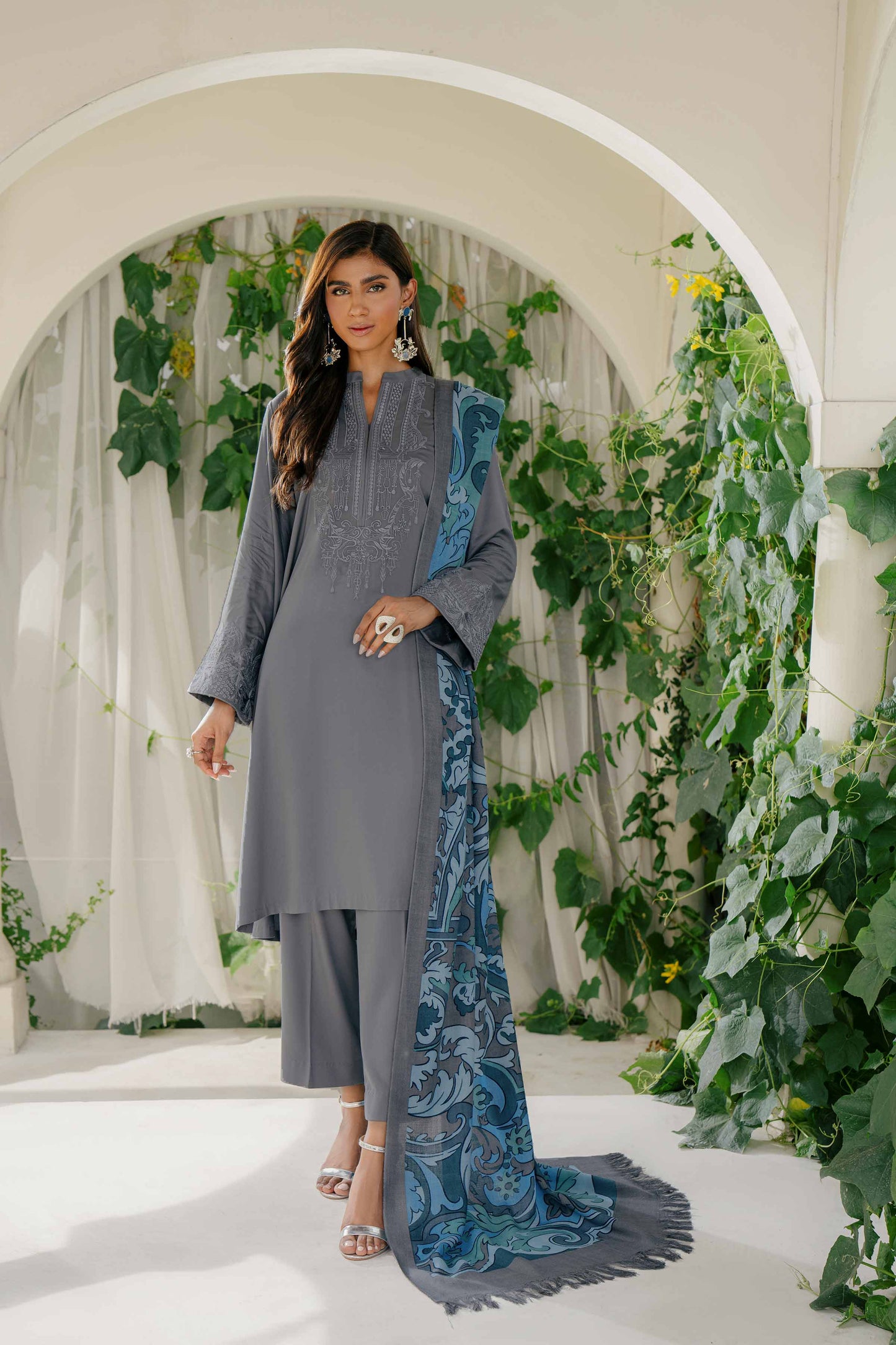 Nishat Linen - 3 Piece - Embroidered Suit - 42303047