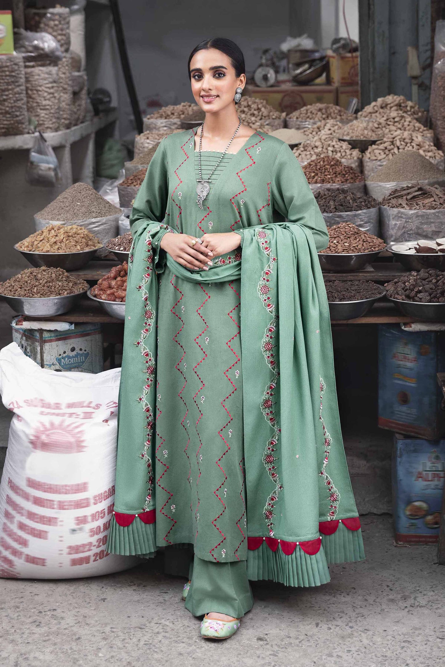 Nishat Linen - 3 Piece - Dyed Embroidered Suit - 42303061