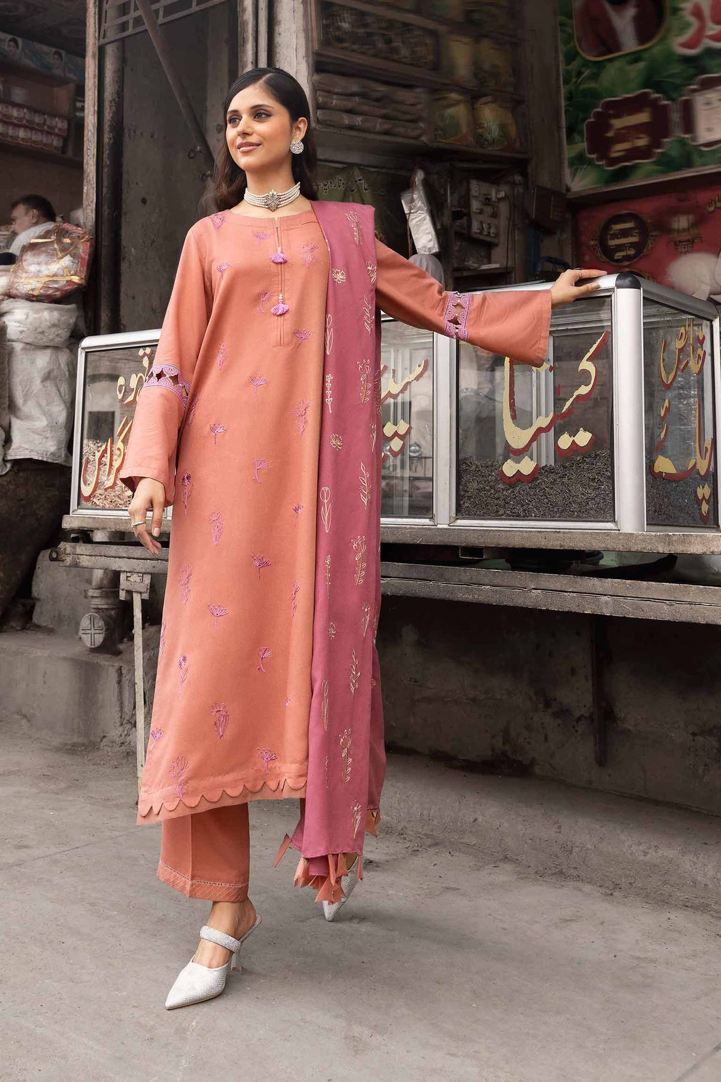 Nishat Linen - 3 Piece - Dyed Embroidered Suit - 42303066