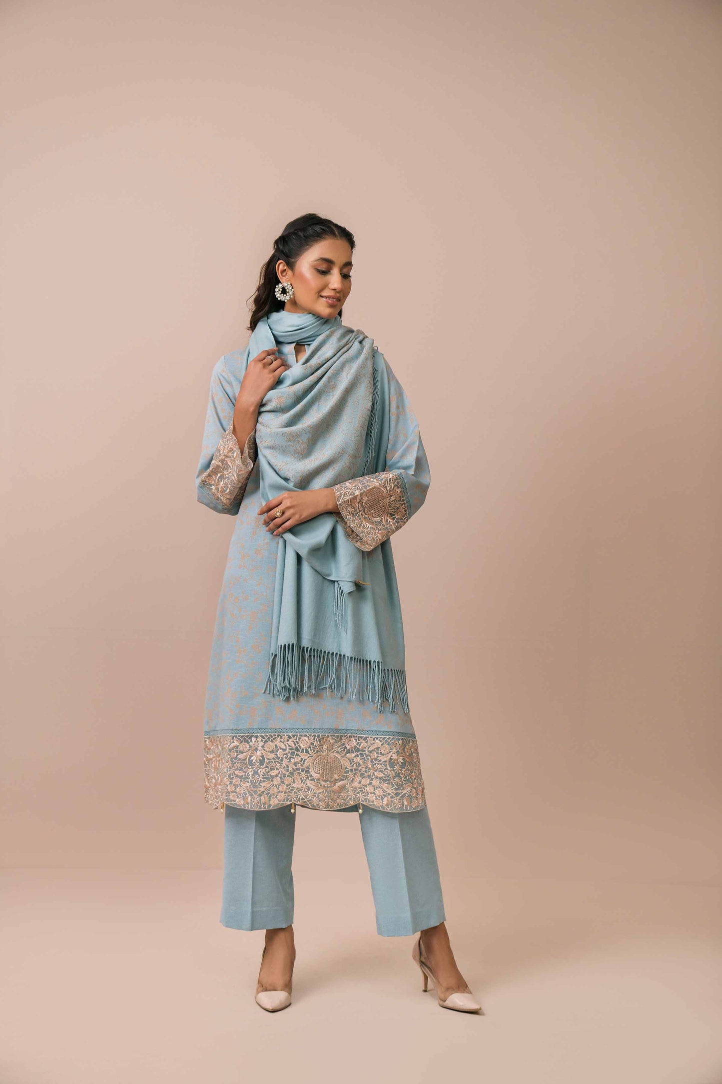 Nishat Linen - 3 Piece - Printed Embroidered Suit - 42303071