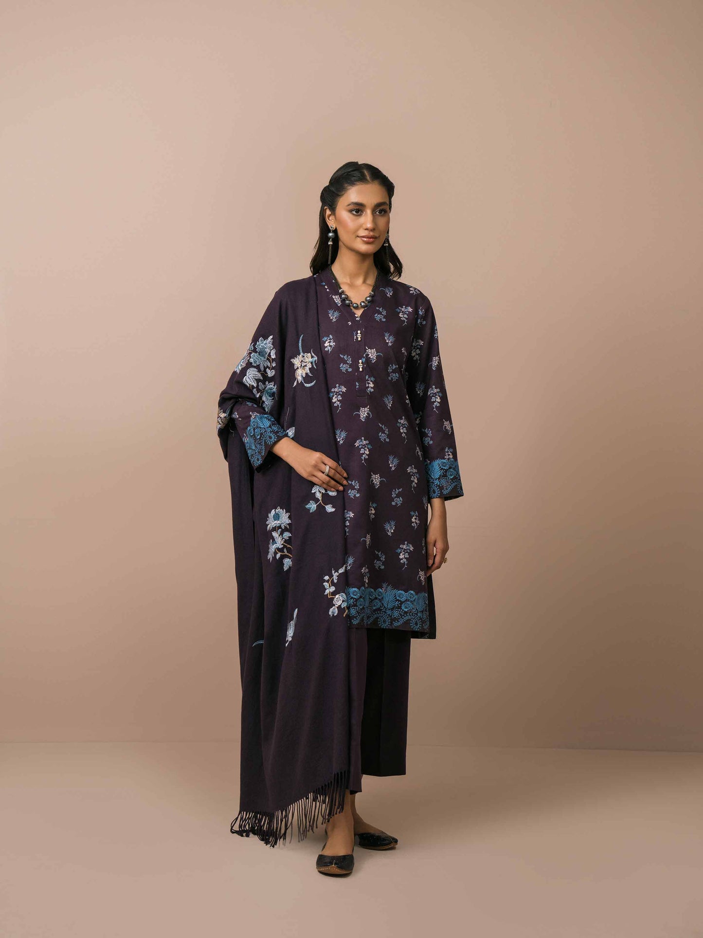 Nishat Linen - 3 Piece - Printed Embroidered Suit - 42303075