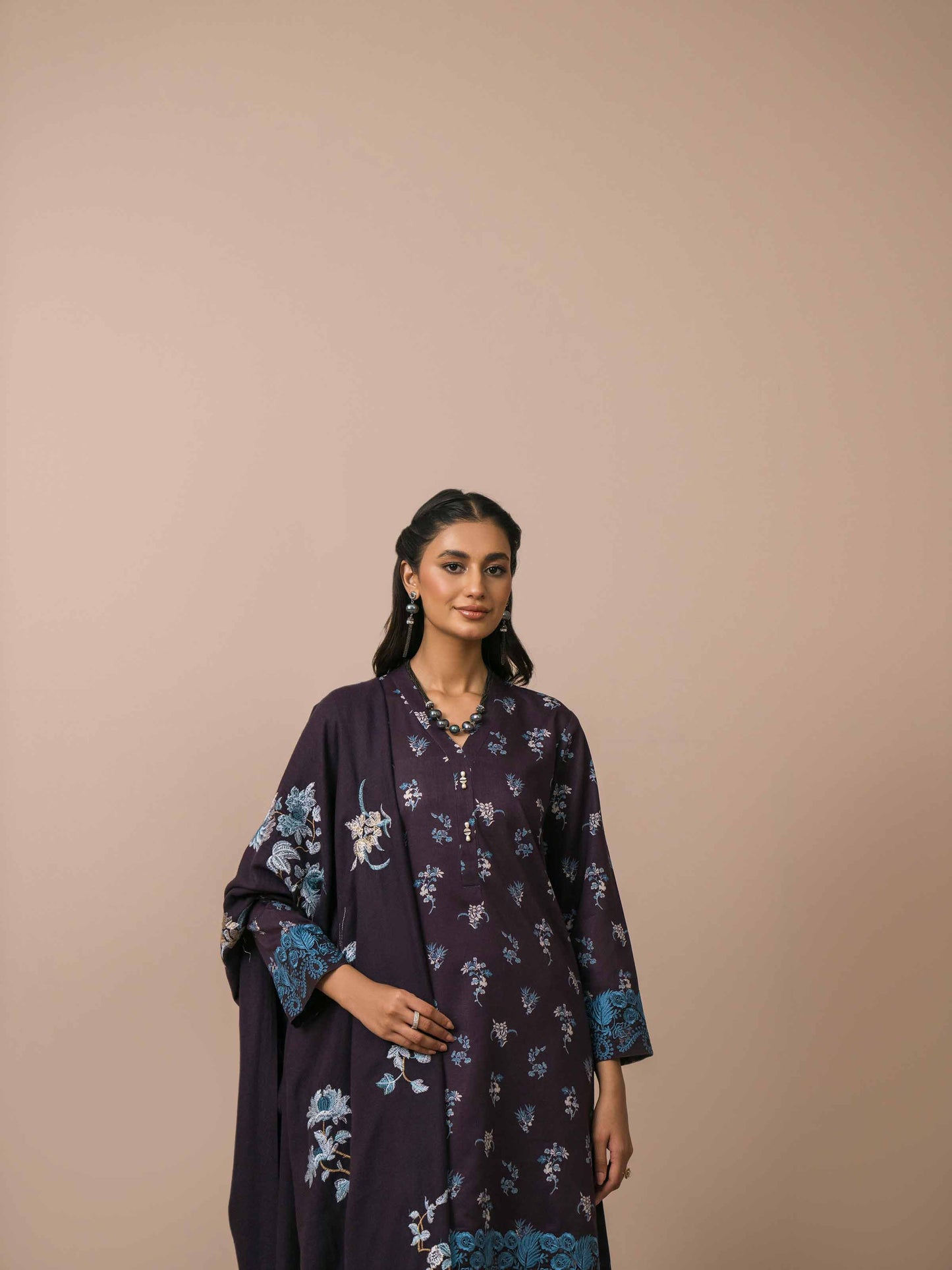 Nishat Linen - 3 Piece - Printed Embroidered Suit - 42303075