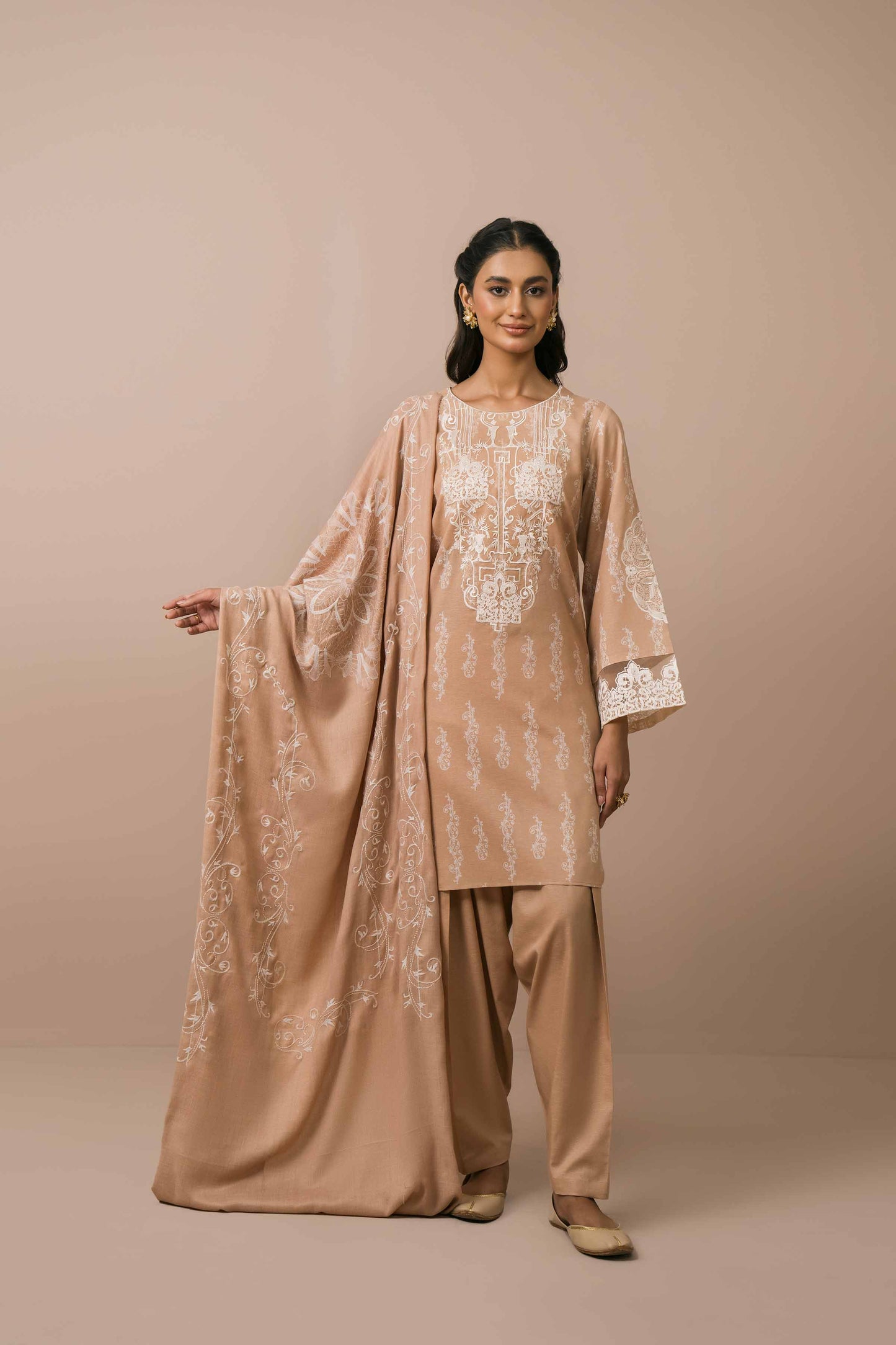 Nishat Linen - 3 Piece - Printed Embroidered Suit - 42303078