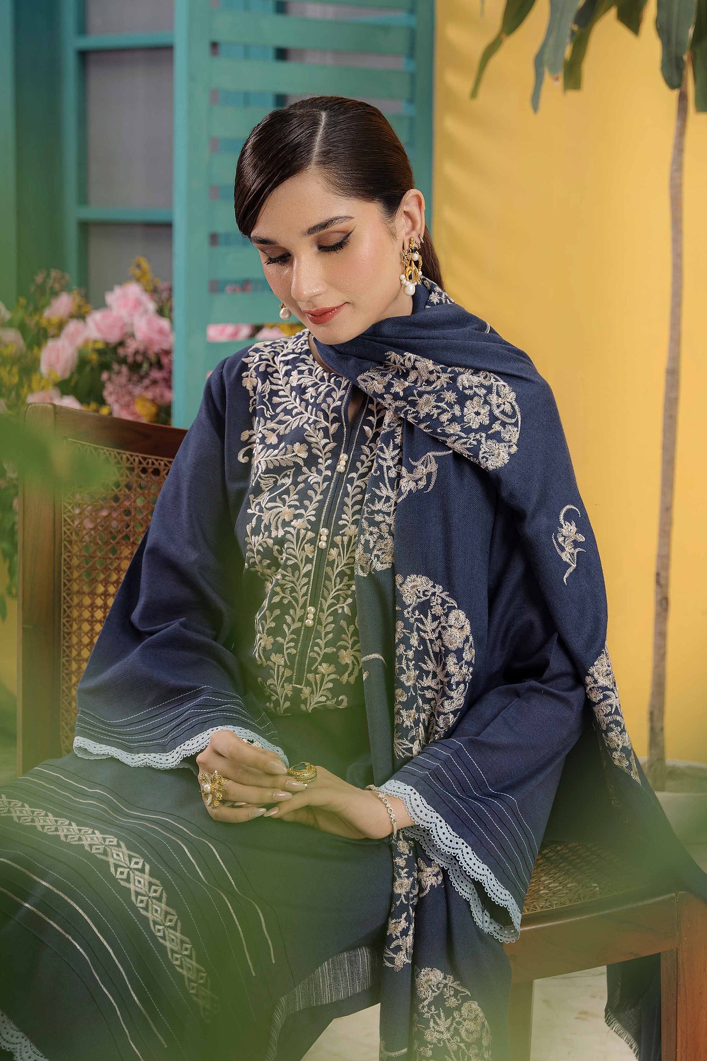 Nishat Linen - 3 Piece - Embroidered Suit - 42303084