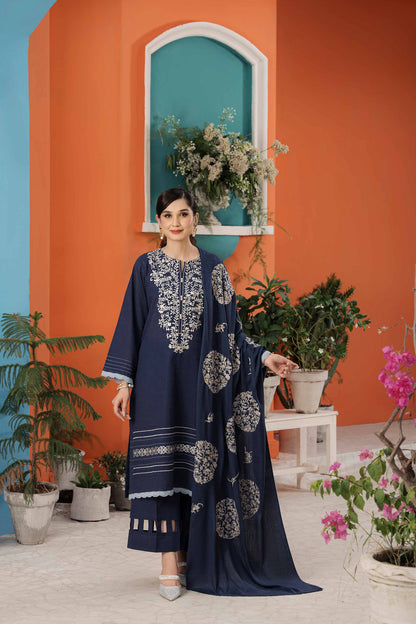 Nishat Linen - 3 Piece - Embroidered Suit - 42303084