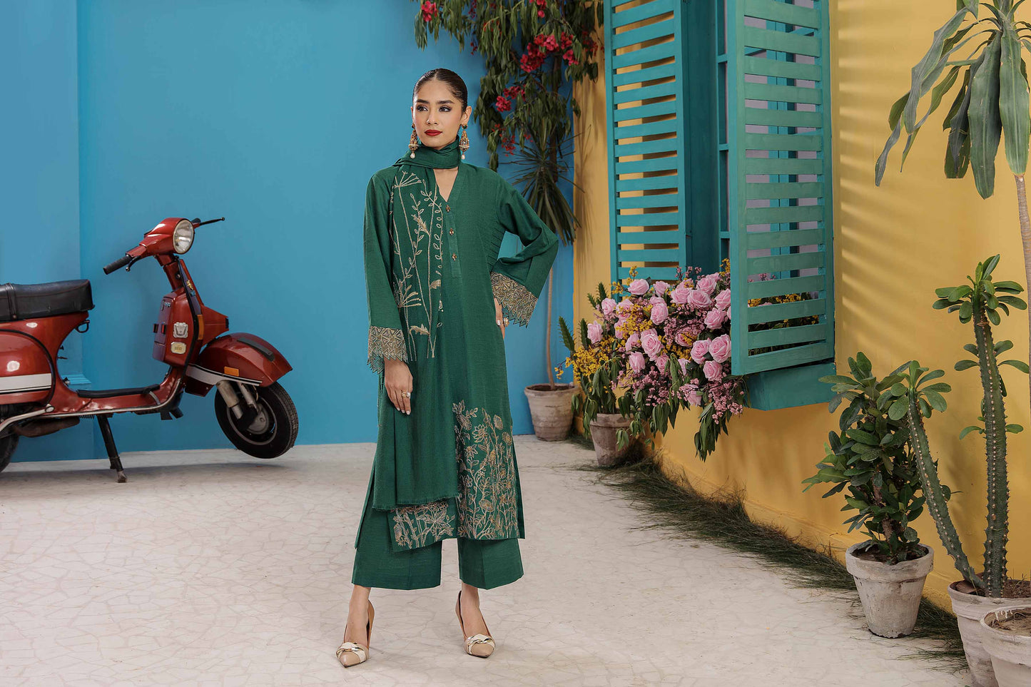 Nishat Linen - 3 Piece - Embroidered Suit - 42303089