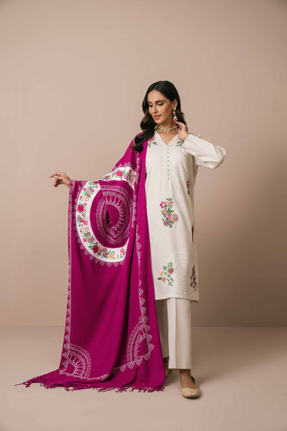 Nishat Linen - 3 Piece - Printed Embroidered Suit - 42303091