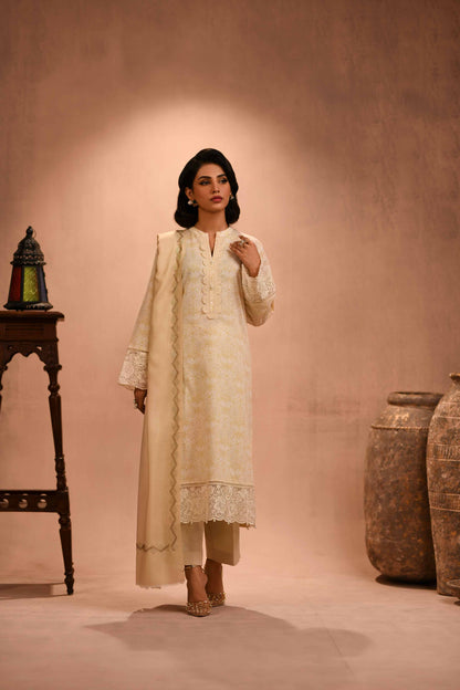 Nishat Linen - 3 Piece - Printed Embellished Suit - 42303093