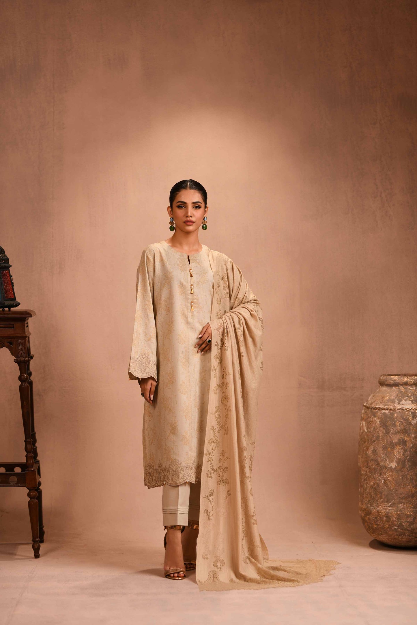 Nishat Linen - 3 Piece - Printed Embellished Suit - 42303095