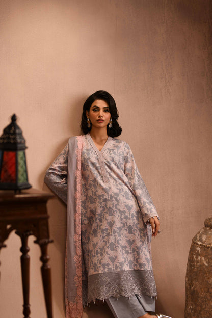 Nishat Linen - 3 Piece - Printed Embellished Suit - 42303096