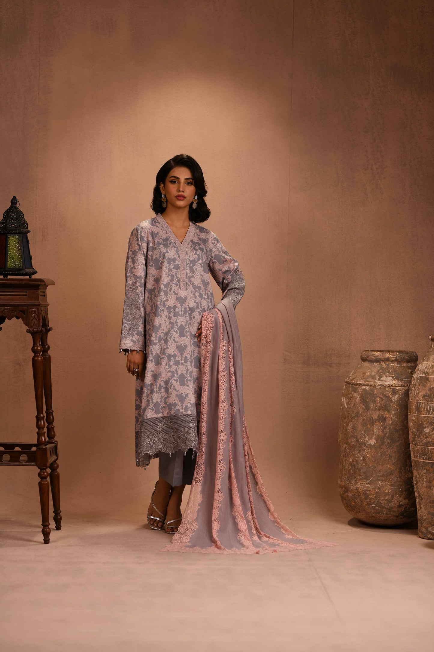 Nishat Linen - 3 Piece - Printed Embellished Suit - 42303096