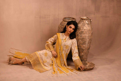 Nishat Linen - 3 Piece - Printed Embellished Suit - 42303098