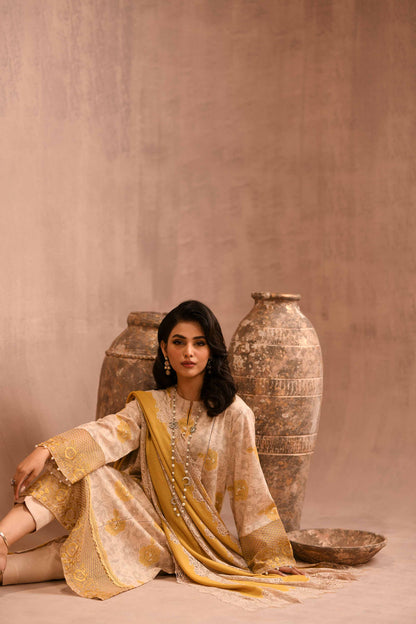 Nishat Linen - 3 Piece - Printed Embellished Suit - 42303098