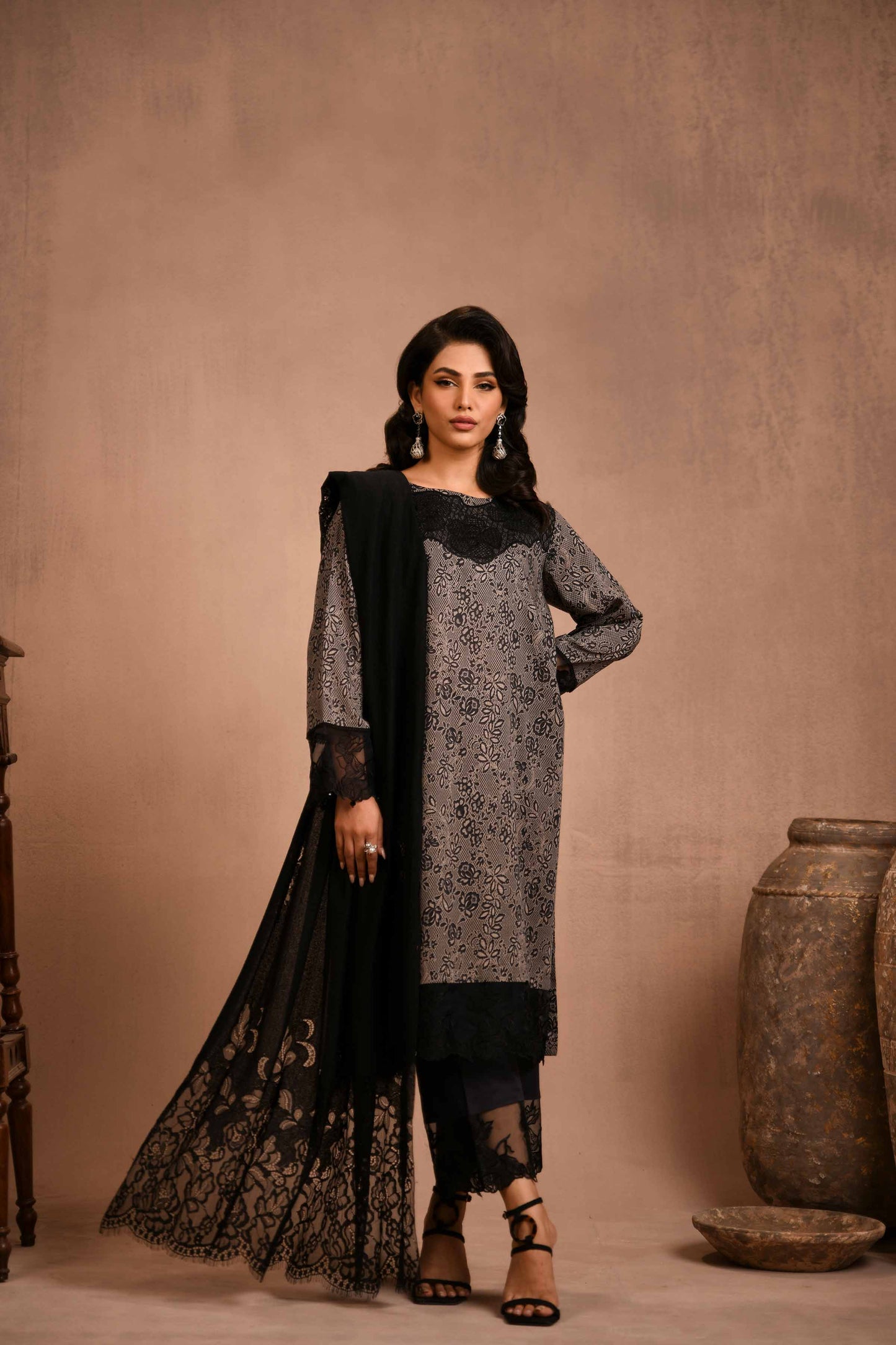 Nishat Linen - 3 Piece - Printed Embellished Suit - 42303100