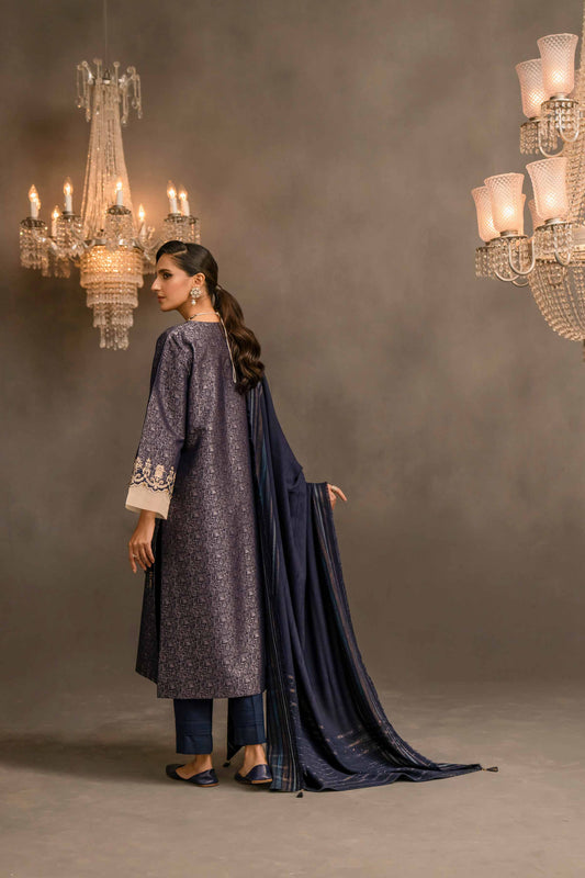 Nishat Linen - 3 Piece - Embellished Jacquard Suit - 42303113