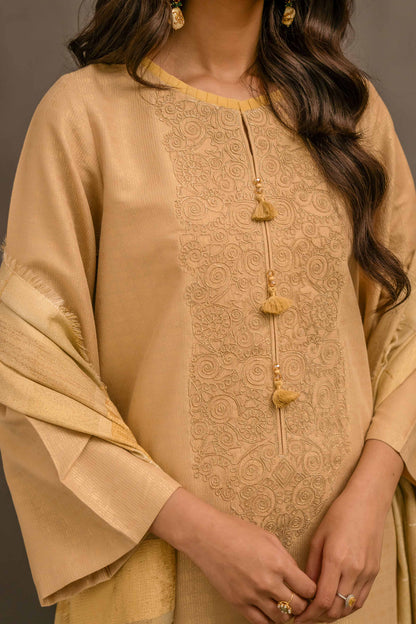 Nishat Linen - 3 Piece - Embellished Jacquard Suit - 42303115