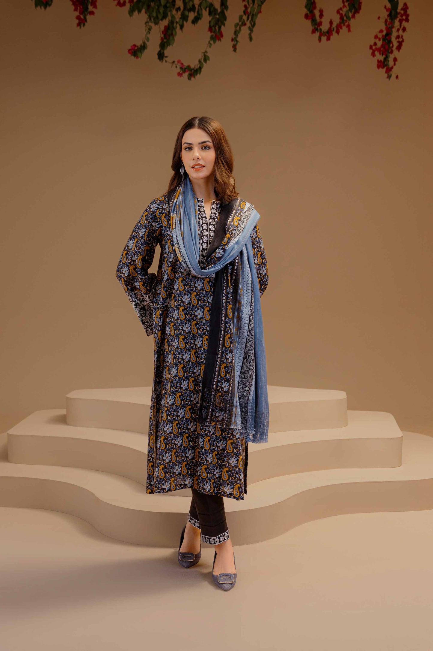 Nishat Linen - 3 Piece - Printed Embroidered Suit - 42303131