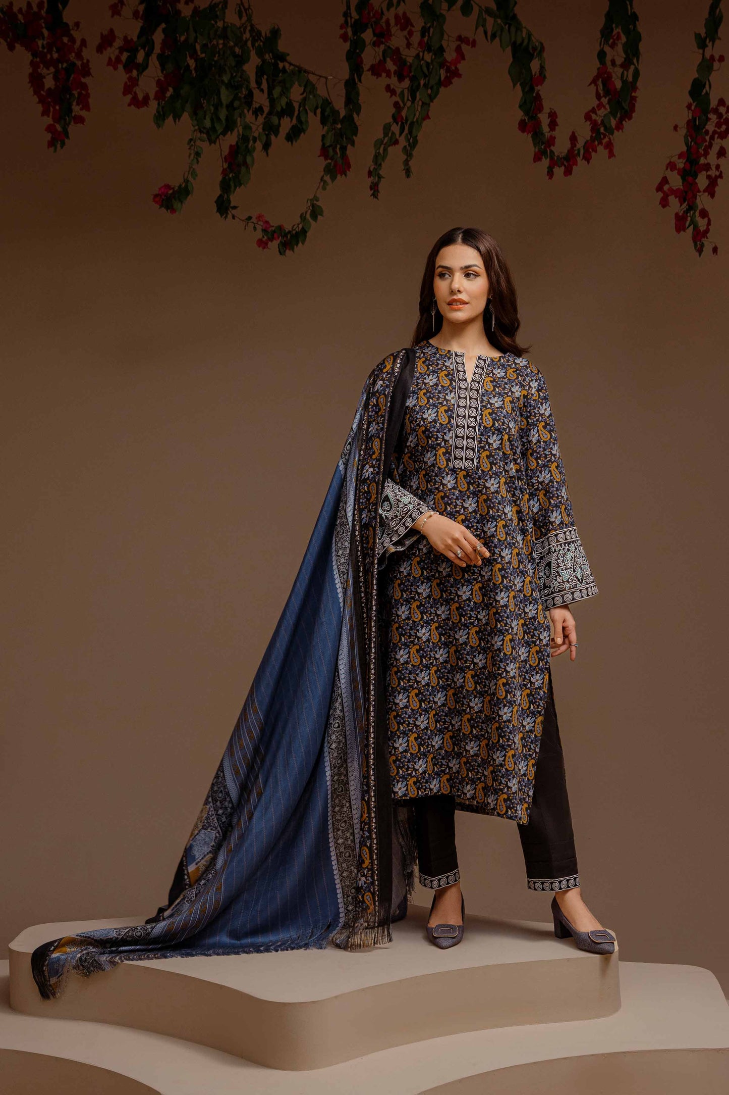 Nishat Linen - 3 Piece - Printed Embroidered Suit - 42303131