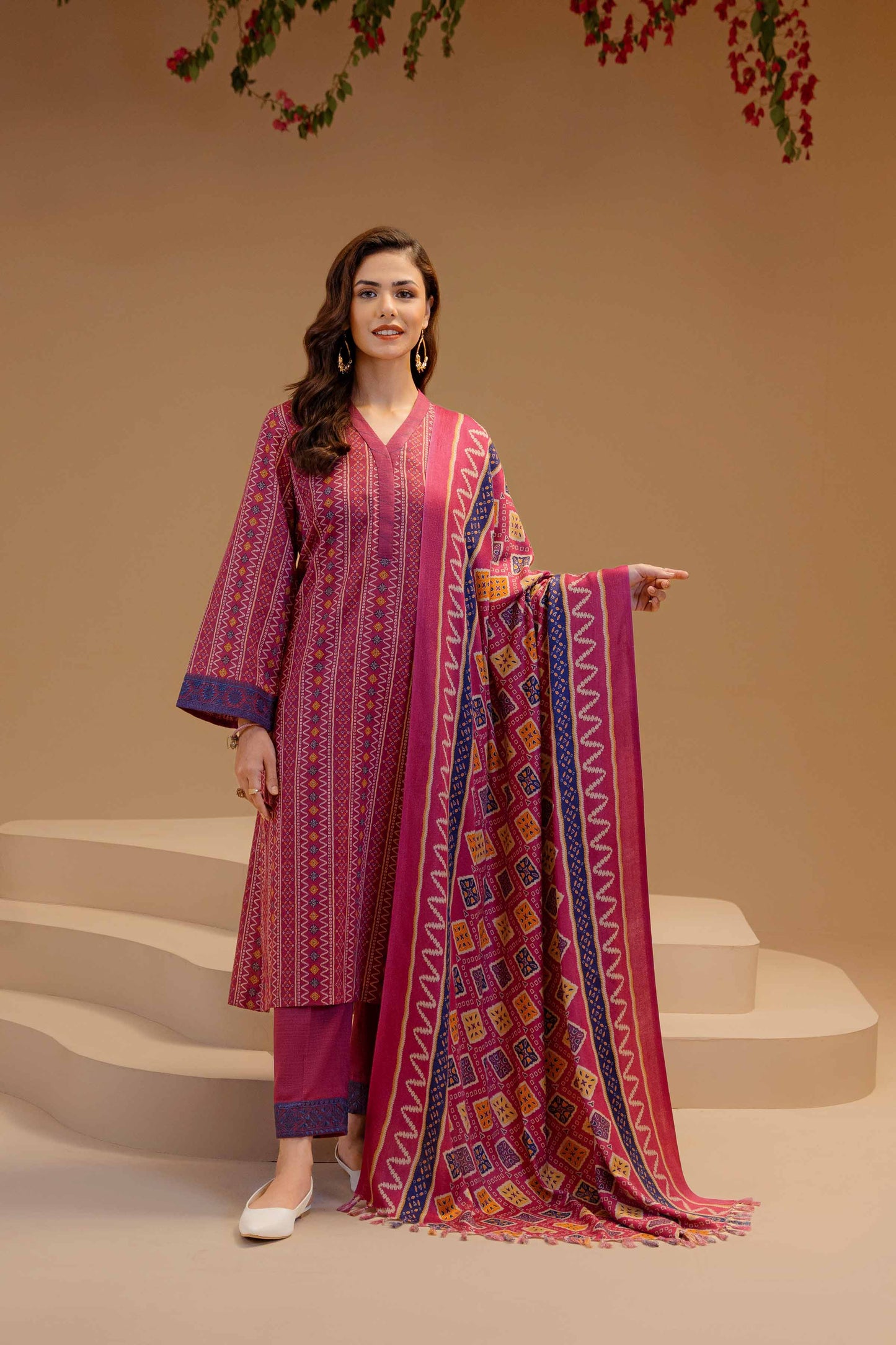 Nishat Linen - 3 Piece - Printed Embroidered Suit - 42303133