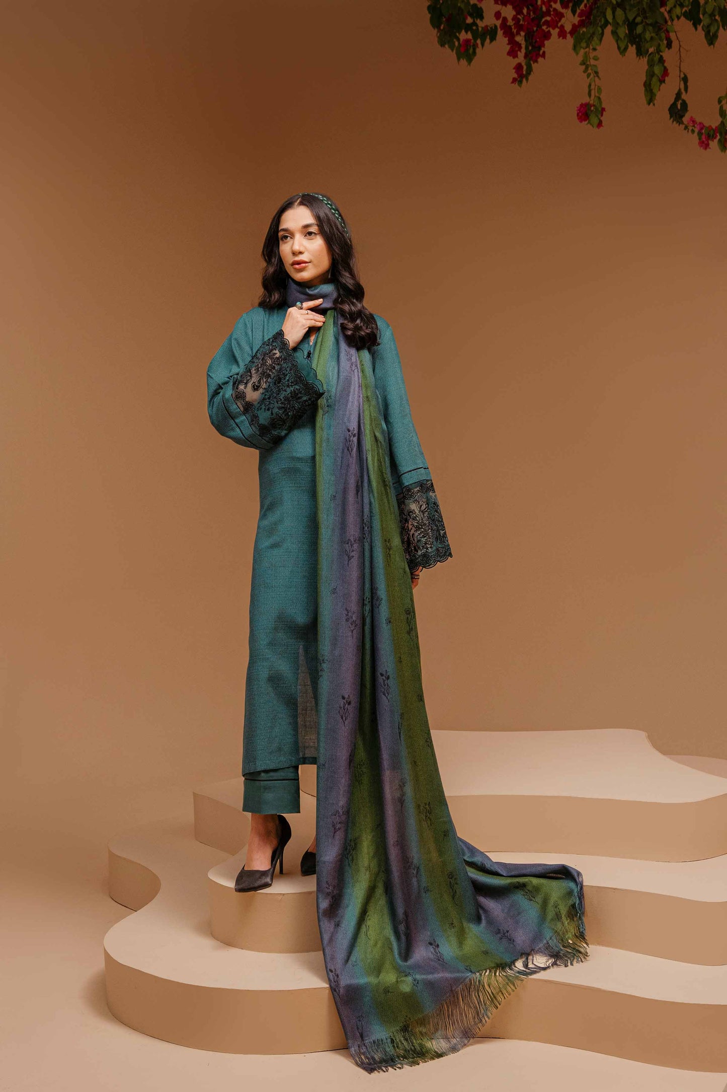 Nishat Linen - 3 Piece - Printed Embroidered Suit - 42303134