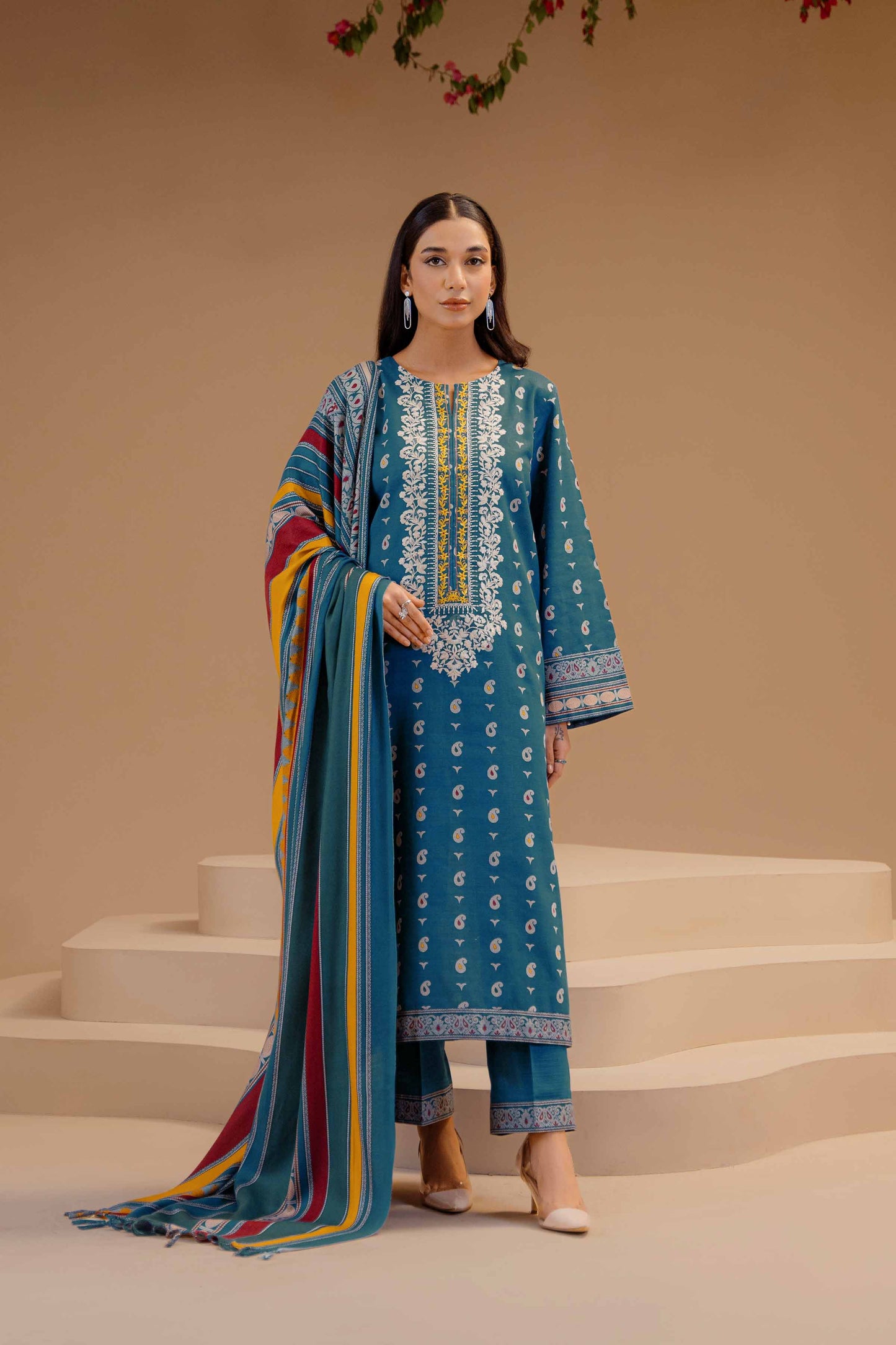 Nishat Linen - 3 Piece - Printed Embroidered Suit - 42303135