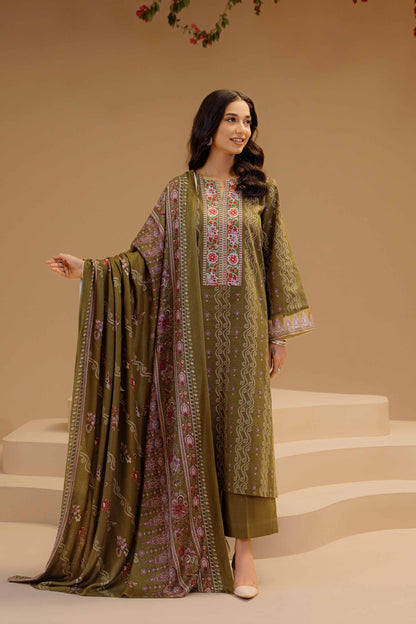 Nishat Linen - 3 Piece - Printed Embroidered Suit - 42303138