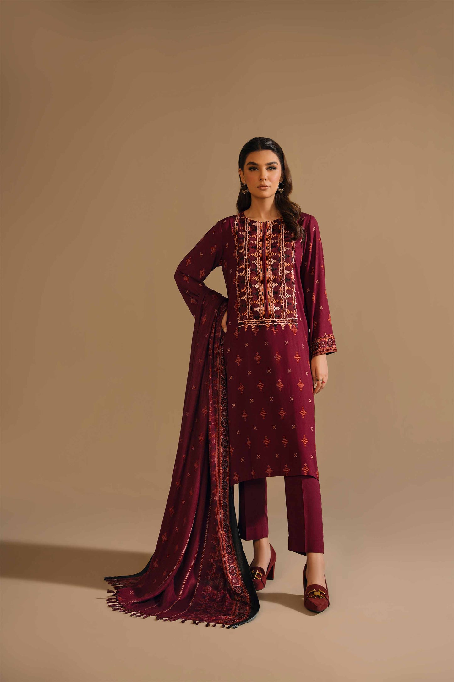 Nishat Linen - 3 Piece - Printed Embroidered Suit - 42303151