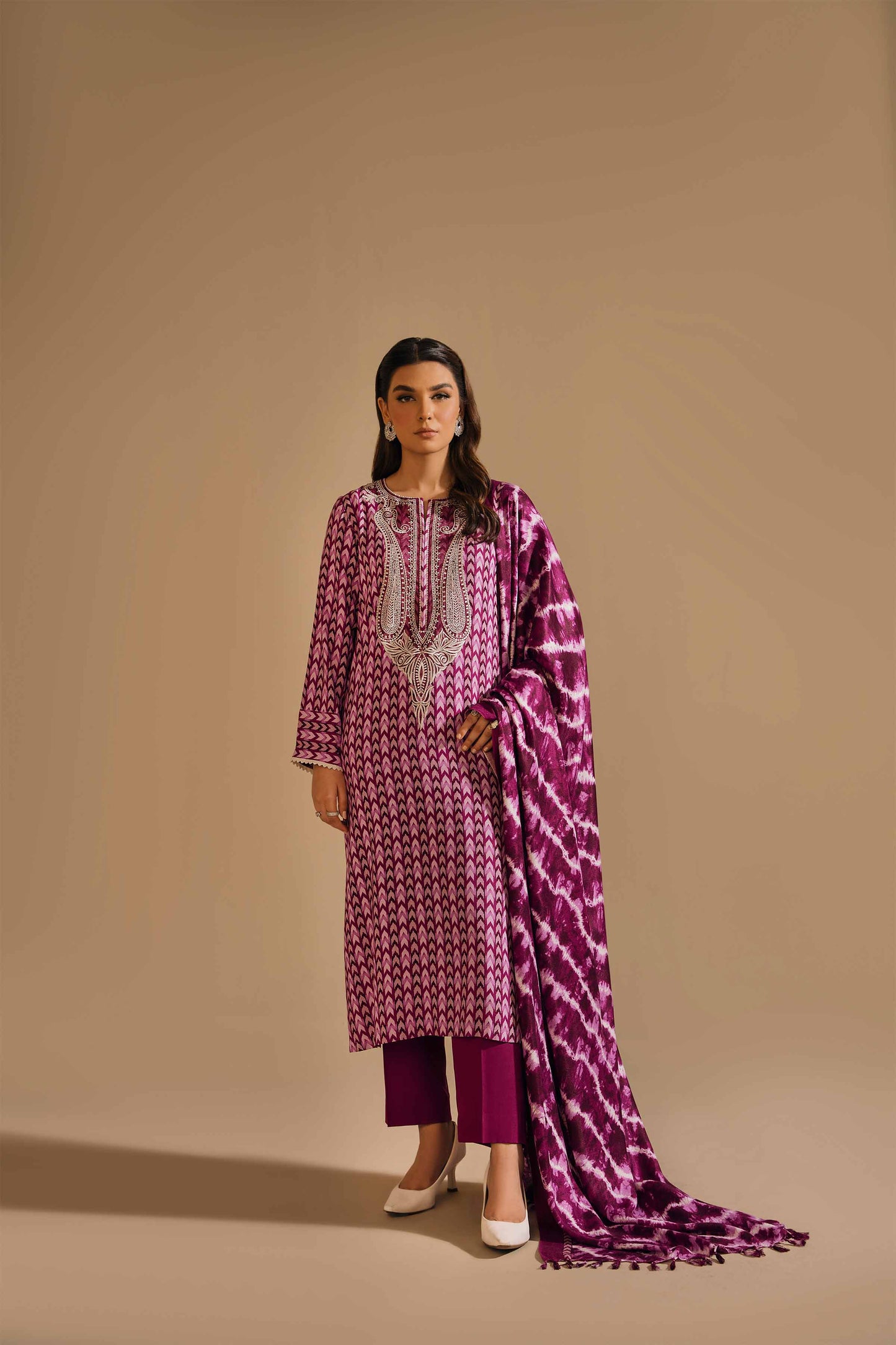 Nishat Linen - 3 Piece - Printed Embroidered Suit - 42303153