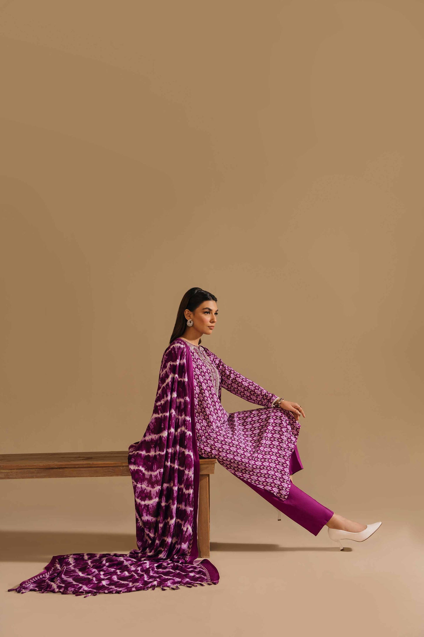 Nishat Linen - 3 Piece - Printed Embroidered Suit - 42303153