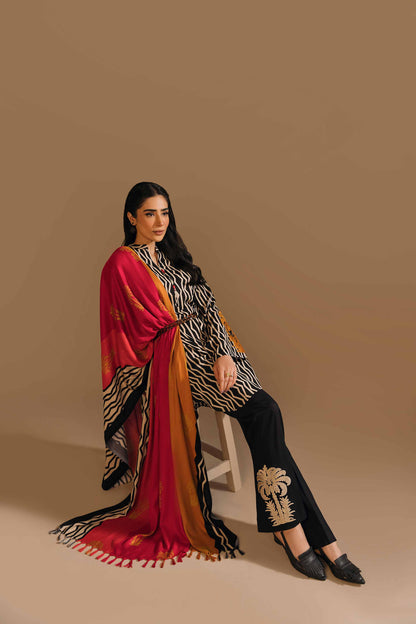 Nishat Linen - 3 Piece - Printed Embroidered Suit - 42303155