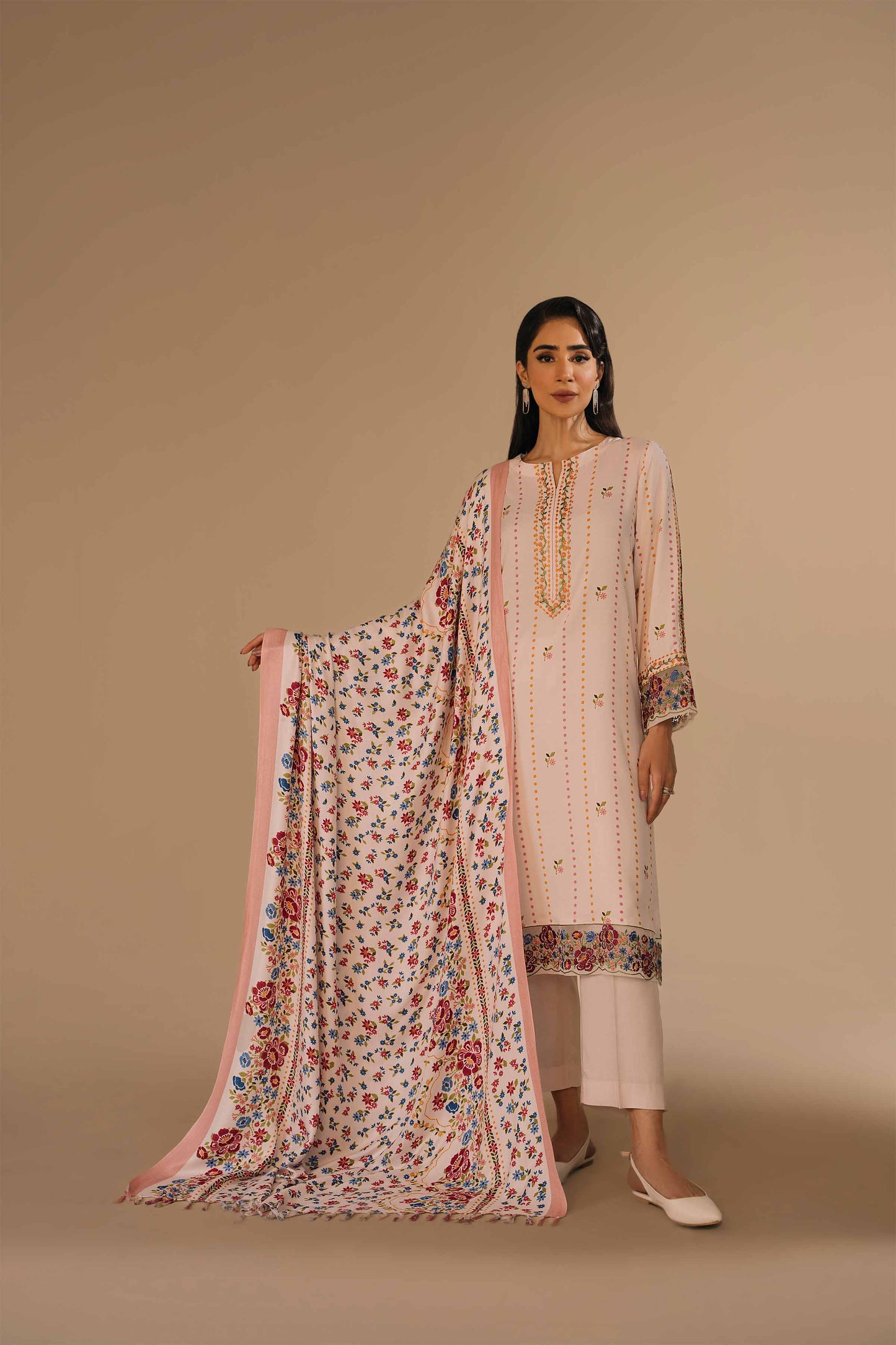 Nishat Linen - 3 Piece - Printed Embroidered Suit - 42303156