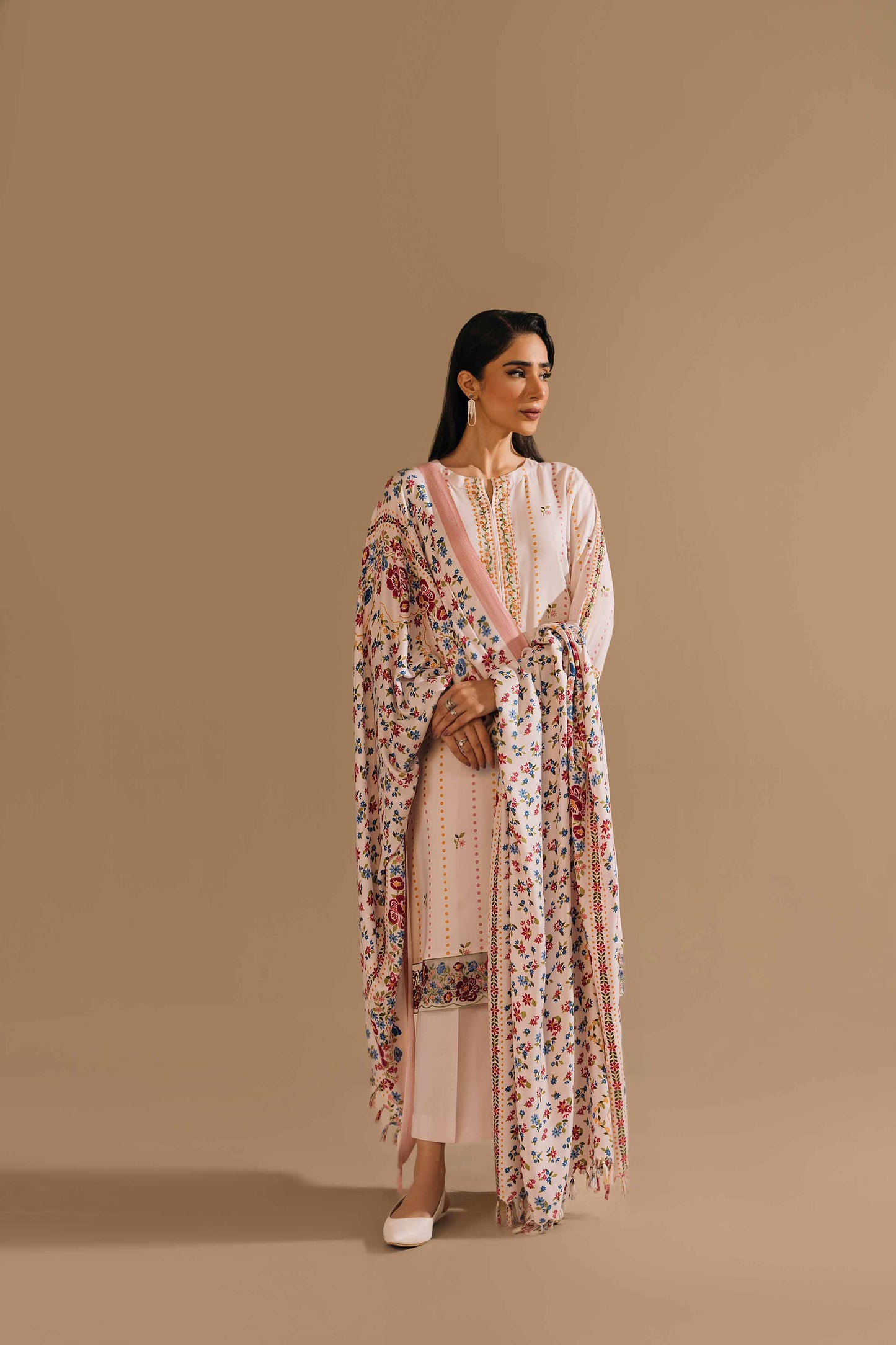 Nishat Linen - 3 Piece - Printed Embroidered Suit - 42303156