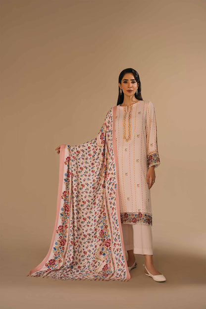 Nishat Linen - 3 Piece - Printed Embroidered Suit - 42303156