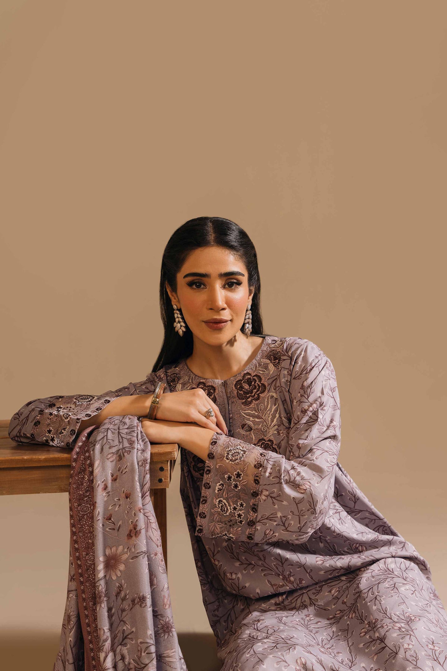 Nishat Linen - 3 Piece - Printed Embroidered Suit - 42303157