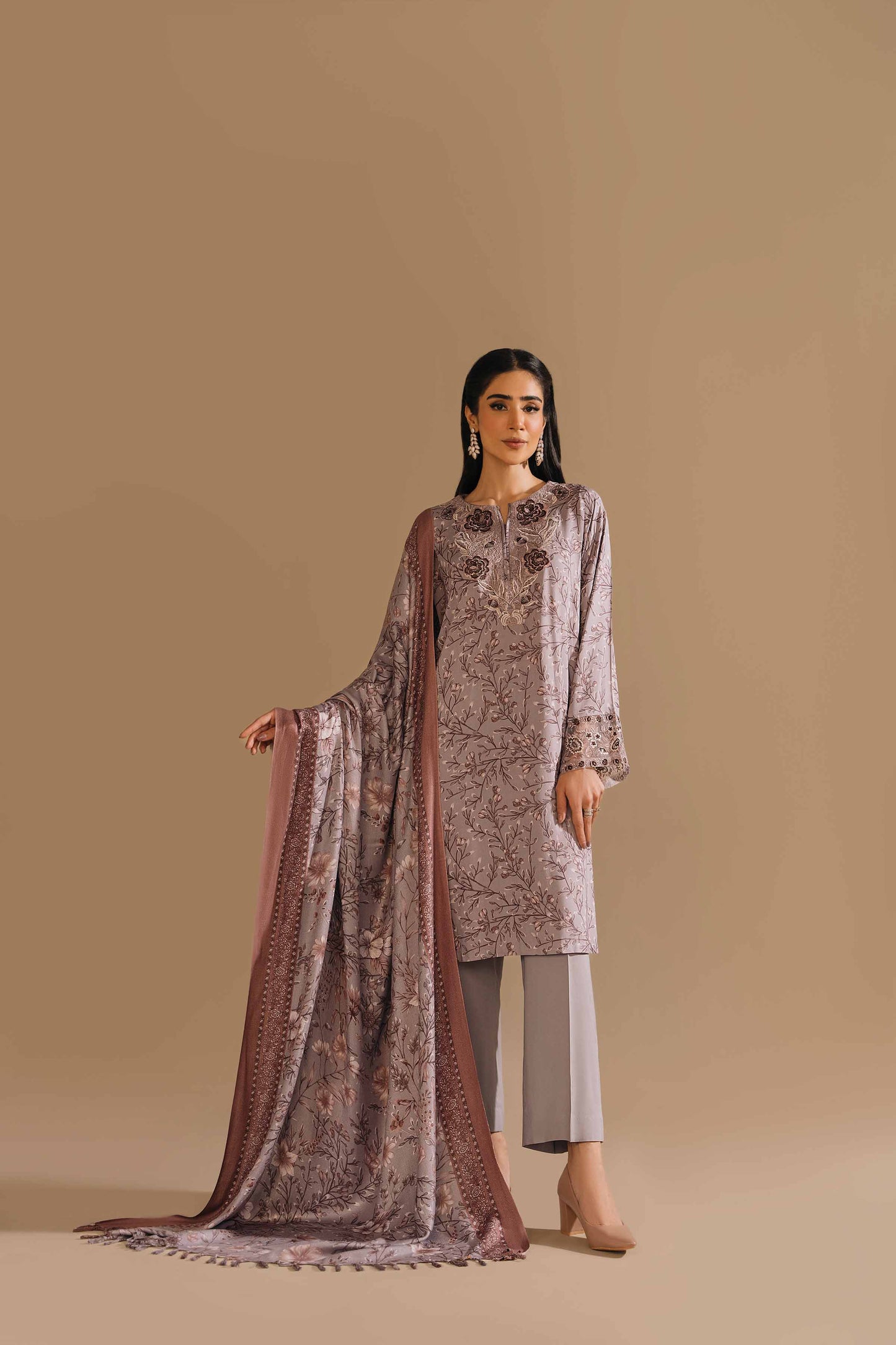 Nishat Linen - 3 Piece - Printed Embroidered Suit - 42303157