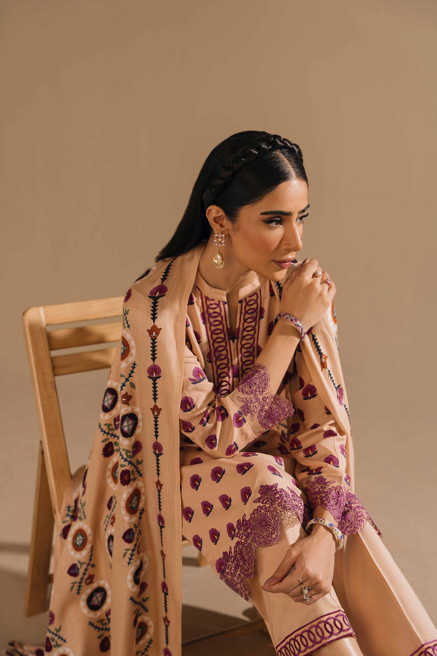 Nishat Linen - 3 Piece - Printed Embroidered Suit - 42303158