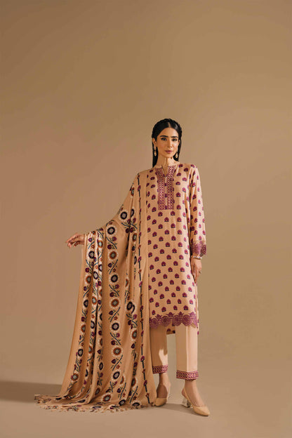 Nishat Linen - 3 Piece - Printed Embroidered Suit - 42303158