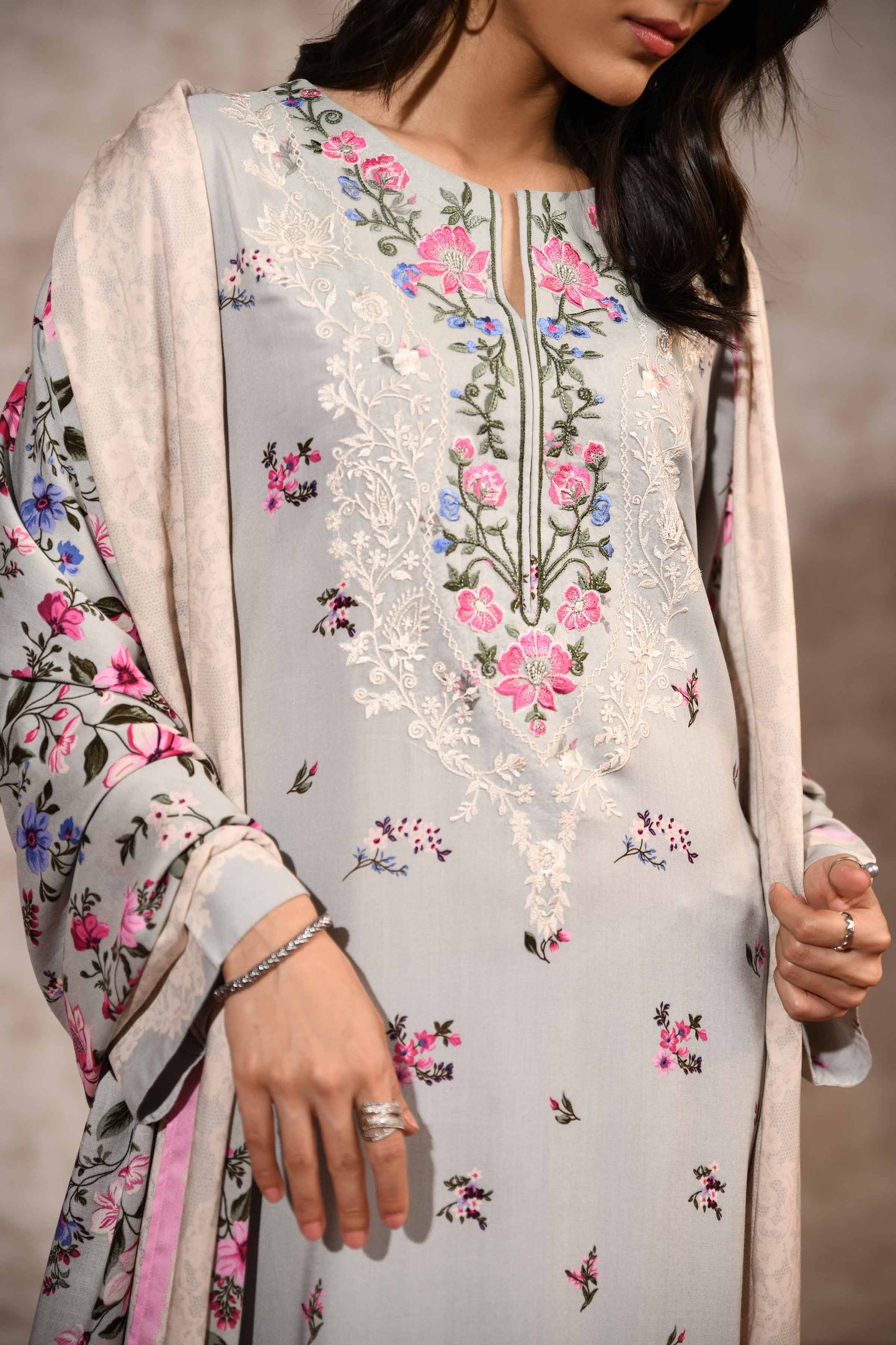 Nishat Linen - 3 Piece - Printed Embroidered Suit - 42303174