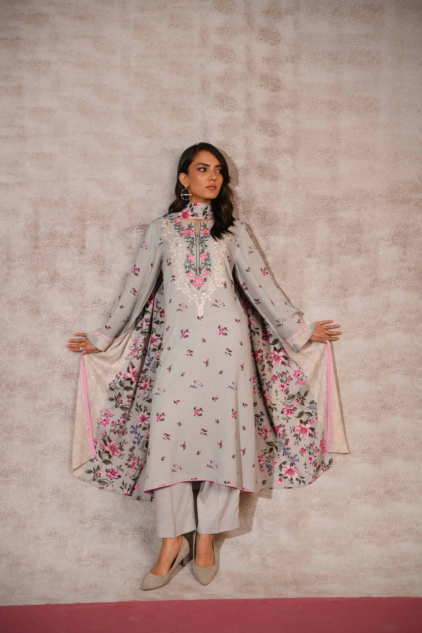 Nishat Linen - 3 Piece - Printed Embroidered Suit - 42303174