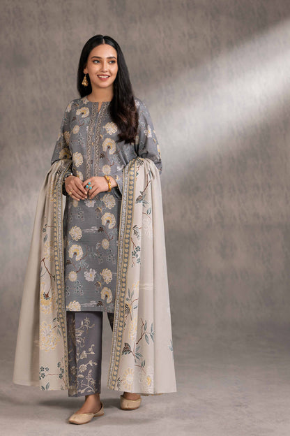 Nishat Linen - 3 Piece - Printed Embroidered Suit - 42303211