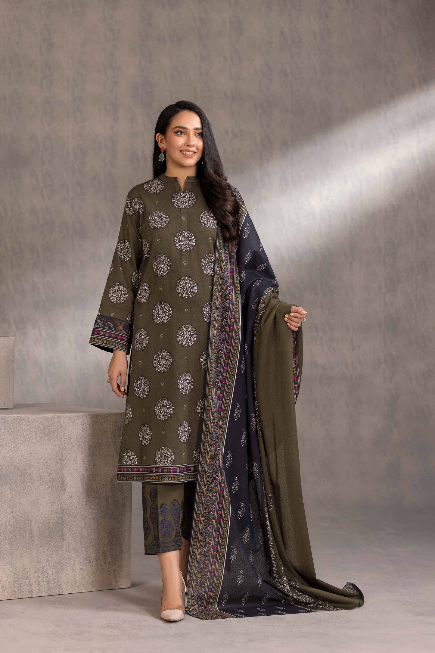 Nishat Linen - 3 Piece - Printed Embroidered Suit - 42303212