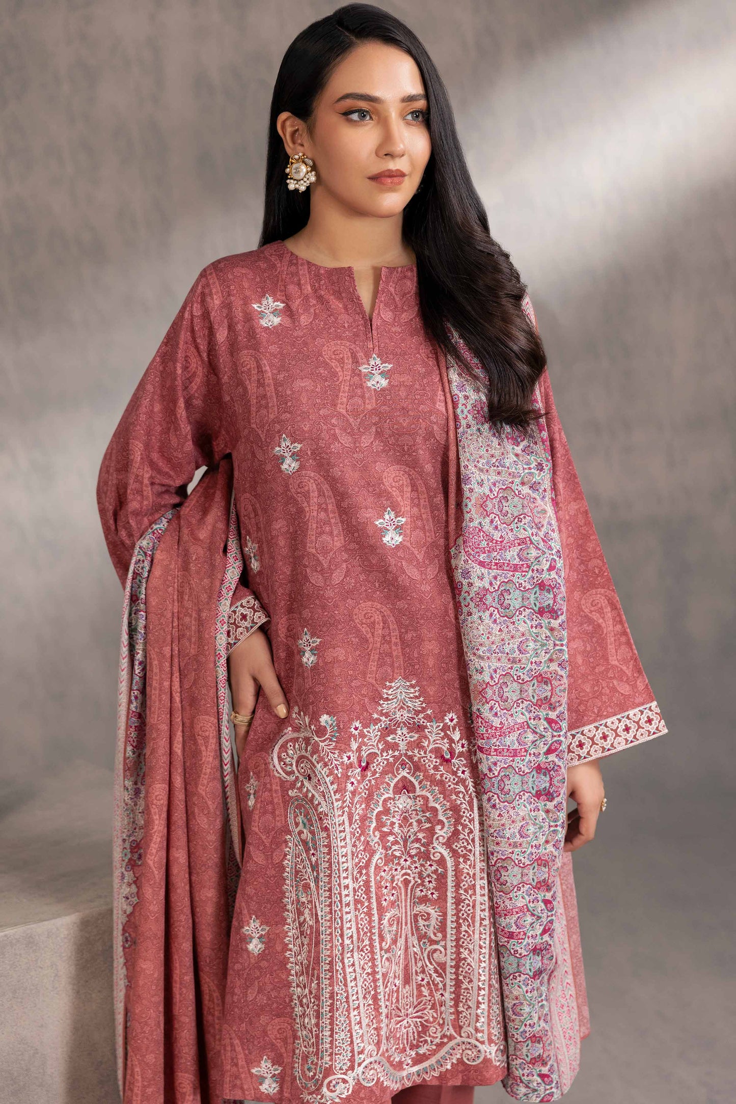 Nishat Linen - 3 Piece - Printed Embroidered Suit - 42303214