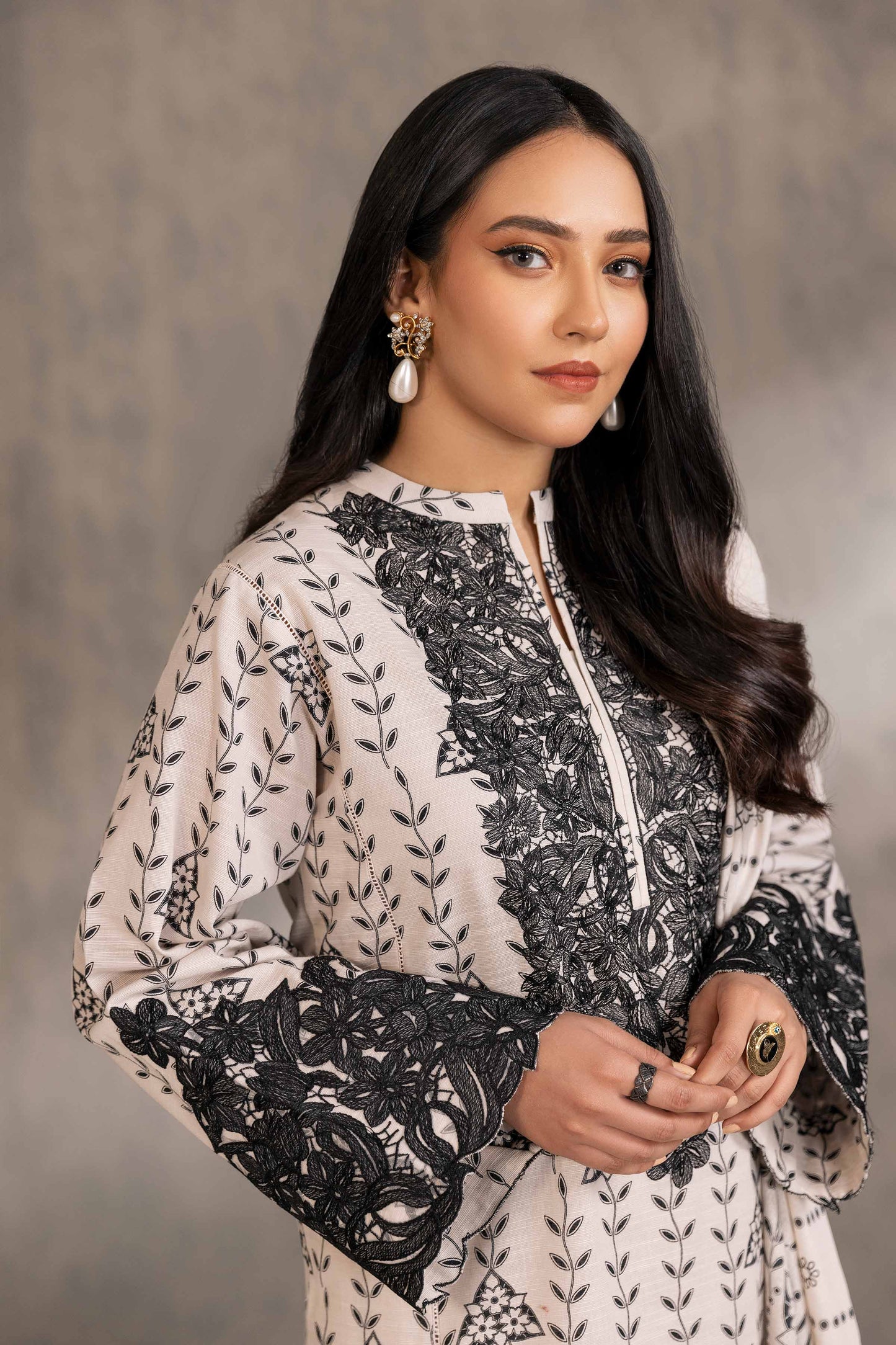 Nishat Linen - 3 Piece - Printed Embroidered Suit - 42303215